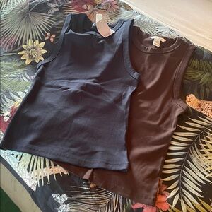 H&M Brown & blue Ribbed Tank Tops
New